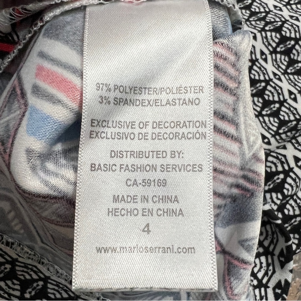 Mario Serrani Ladies Shift Dress Black And White Size 4 - Picture 8 of 9